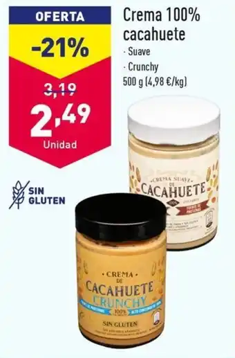 ALDI Crema 100% cacahuete oferta