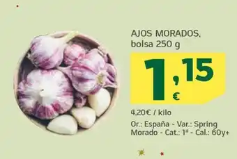 HiperDino AJOS MORADOS, bolsa 250 g oferta