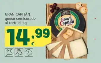 HiperDino GRAN CAPITÁN queso semicurado, al corte el kg oferta