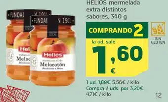 HiperDino HELIOS mermelada extra distintos sabores, 340 g oferta