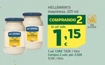 HiperDino HELLMANN'S mayonesa, 225 ml oferta