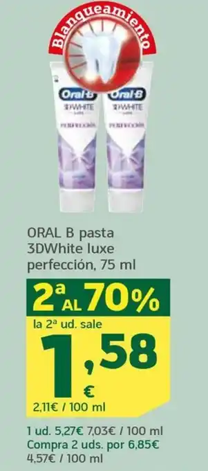 HiperDino ORAL B pasta 3DWhite luxe perfección, 75 ml oferta