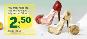 HiperDino AQC fragancias red lady secret o gold lady secret, 30 ml oferta