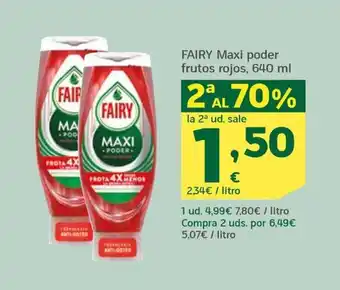 HiperDino FAIRY Maxi poder frutos rojos, 640 ml oferta