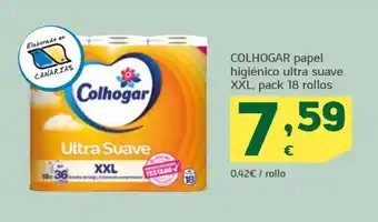 HiperDino COLHOGAR papel higiénico ultra suave XXL, pack 18 rollos oferta