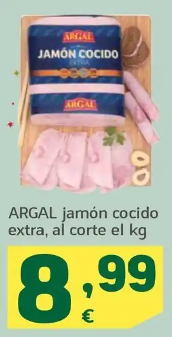 HiperDino ARGAL jamón cocido extra, al corte el kg oferta