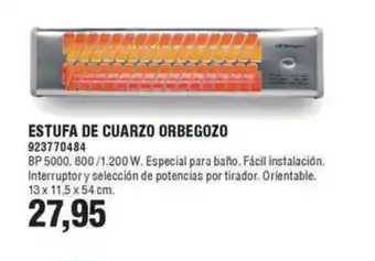Optimus ESTUFA DE CUARZO ORBEGOZO oferta