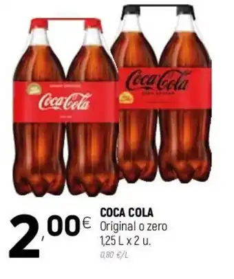 Coviran Coca Cola Original o Zero 1,25L x 2 u oferta
