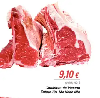 Cash Ifa Chuletero de Vacuno Entero 18+ Mc Keen kilo oferta