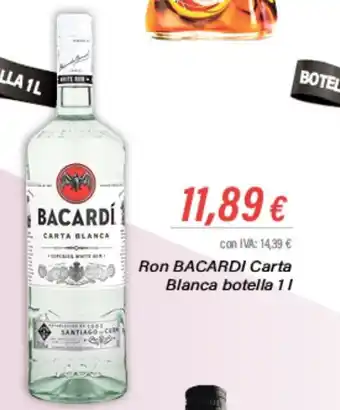 Cash Ifa Ron BACARDI Carta Blanca botella 11 oferta