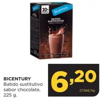 Alimerka BICENTURY Batido sustitutivo sabor chocolate, 225 g. oferta