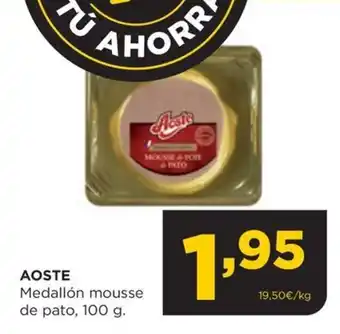 Alimerka AOSTE Medallón mousse de pato, 100 g. oferta