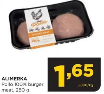 Alimerka ALIMERKA Pollo 100% burger meat, 280 g. oferta