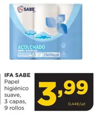 Alimerka IFA SABE Papel higiénico suave, 3 capas, 9 rollos oferta