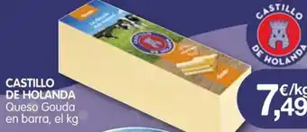 CashDiplo CASTILLO DE HOLANDA Queso Gouda en barra, el kg oferta
