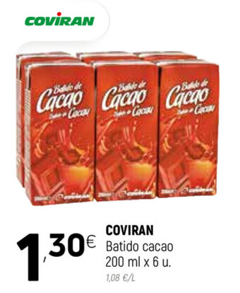 Coviran Coviran Batido Cacao 200 ml x 6 u oferta