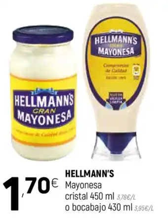 Coviran Hellmann's Mayonesa Cristal 450 ml o Bocabajo 430 ml oferta