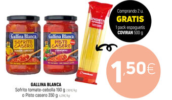 Coviran Gallina Blanca Sofrito Tomate-Cebolla 190 g o Pisto Casero 350 g oferta