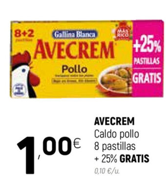 Coviran Avecrem Caldo Pollo 8 Pastillas + 25% Gratis oferta