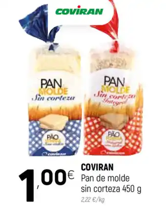 Coviran Coviran Pan de Molde Sin Corteza 450 g oferta