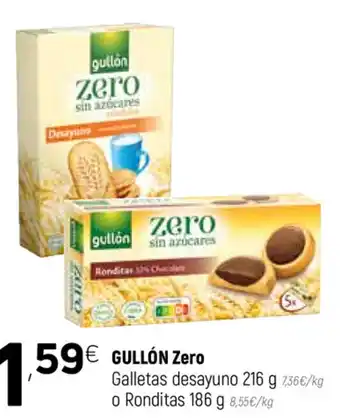 Coviran Gullón Zero Galletas Desayuno 216 g o Ronditas 186 g oferta