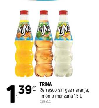 Coviran Trina Refresco sin gas Naranja, Limón o Manzana 1.5 l oferta