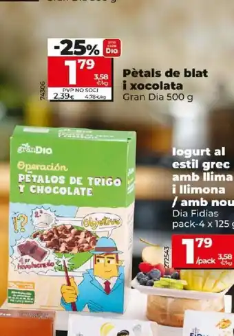 Dia Pètals de blat i xocolata oferta