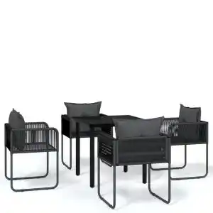 Brico Depôt Vidaxl juego de comedor para jardín 5 piezas negro oferta
