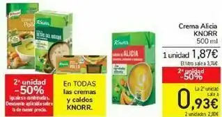 Carrefour En todas las cremas y caldos knorr oferta