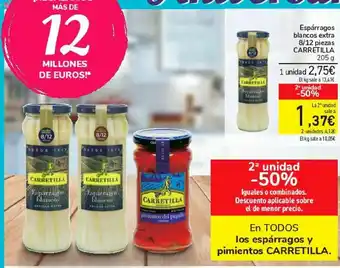 Carrefour En todos los espárragos y pimientos carretilla oferta