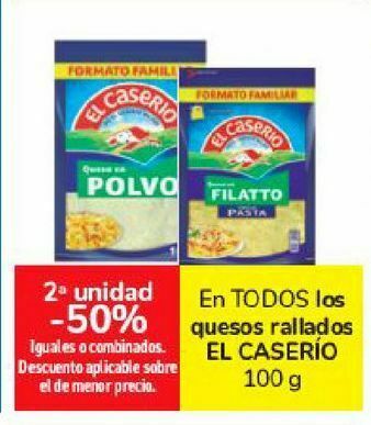 Carrefour En todos los quesos rallados el caserío oferta