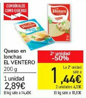 Carrefour Queso en lonchas el ventero oferta
