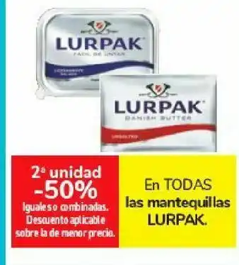 Carrefour En todas las mantequillas lurpak oferta