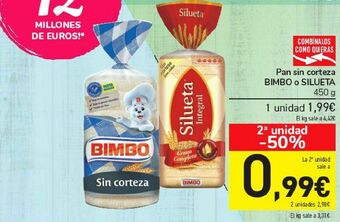 Carrefour Pan sin corteza bimbo o silueta oferta