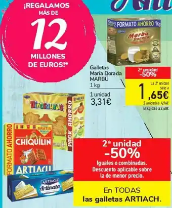 Carrefour En todas las galletas artiach oferta