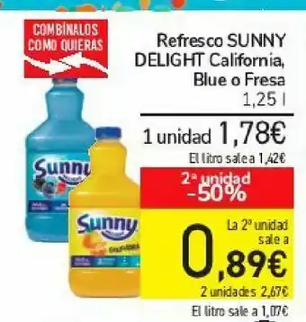 Carrefour Refresco sunny delight california blue o fresa oferta