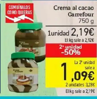 Carrefour Crema al cacao carrefour oferta