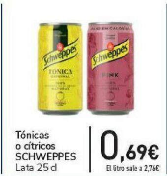 Carrefour Tónicas o cítricos schweppes oferta