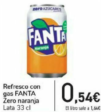 Carrefour Refresco con gas fanta zero naranja oferta
