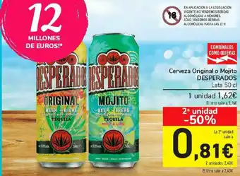 Carrefour Cerveza original o mojito desperados oferta
