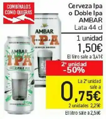 Carrefour Cerveza ipa o doble ipa ambar oferta