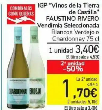 Carrefour Igp vinos de la tierra de castillas fasutino rivero vendimia seleccionada oferta