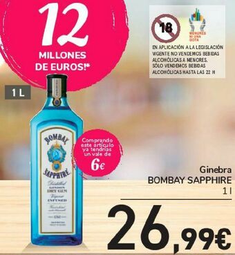Carrefour Ginebra bombay sapphire oferta