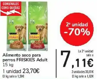 Carrefour Alimento seco para perros friskies adult oferta