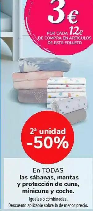 Carrefour En todas las sábanas, mantas y protección de cuna, minicuna y coche oferta