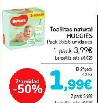 Carrefour Toallitas natural huggies oferta