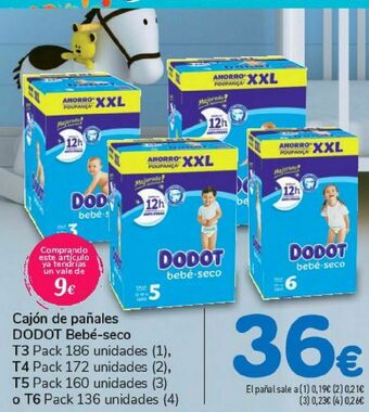 Carrefour Cajón de pañales dodot bebé-seco oferta