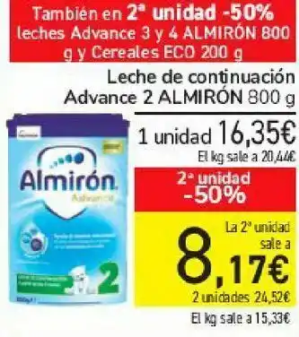 Carrefour Leche de continuación advance 2 almirón oferta