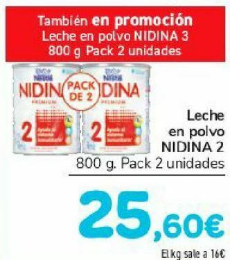 Carrefour Leche en polvo nidina 2 oferta