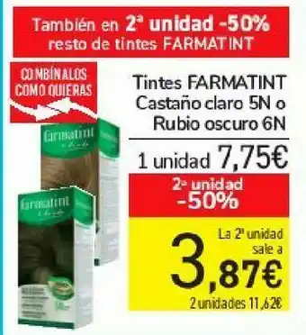 Carrefour Tintes farmatint castaño claro 5n o rubio oscuro 6n oferta